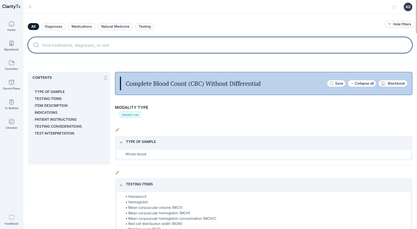 Diagnoses & Treatments