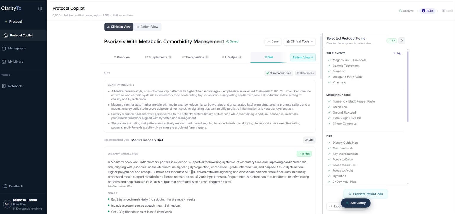 Patient check-in inbox with AI clinical synthesis